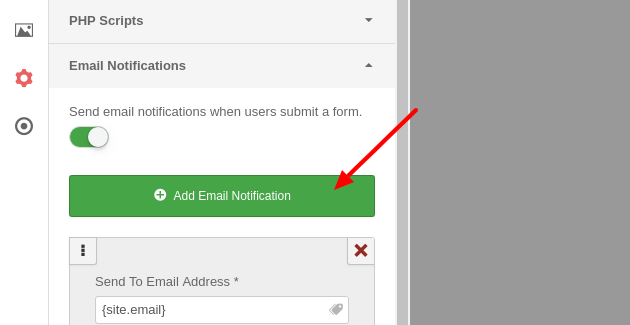 convert forms administrator email notification