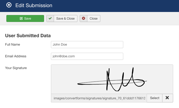 Using The Signature Field