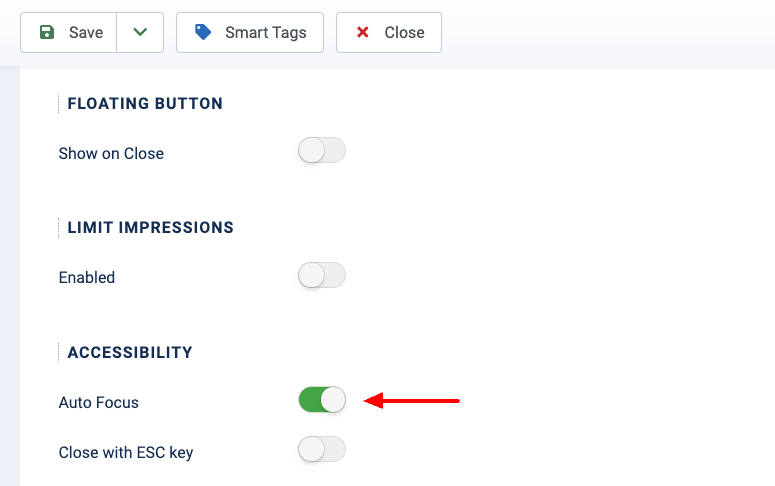 Enable Auto Focus