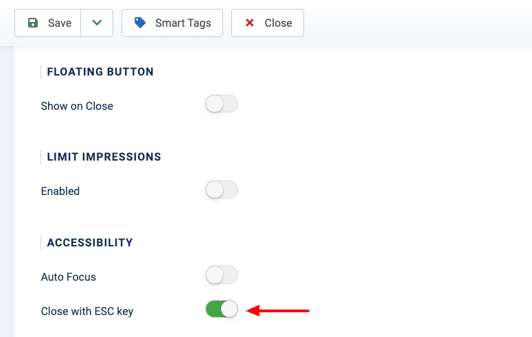 Enable Close with ESC key