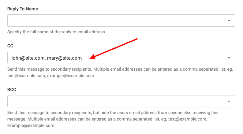 email tasks bcc