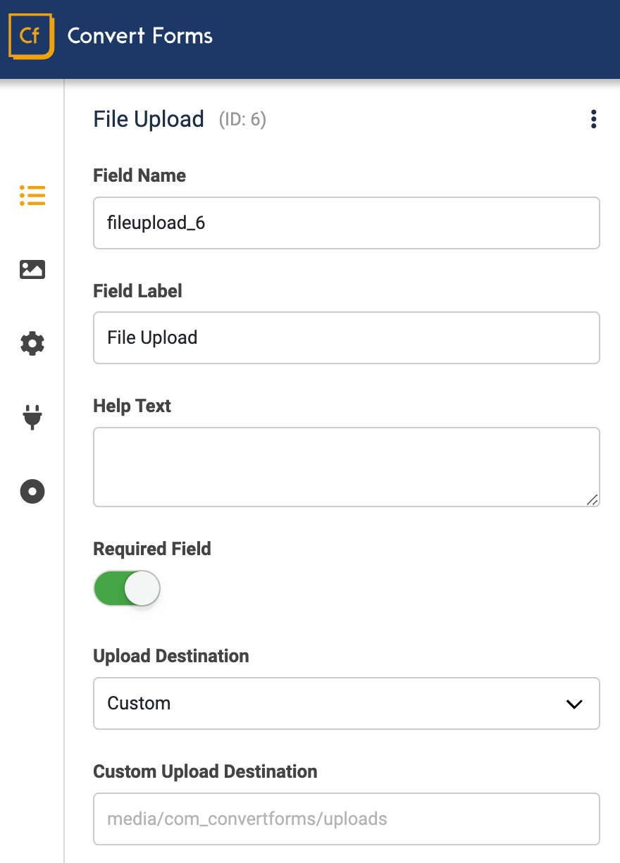 Convert Forms Custom Upload Folder with Smart Tags