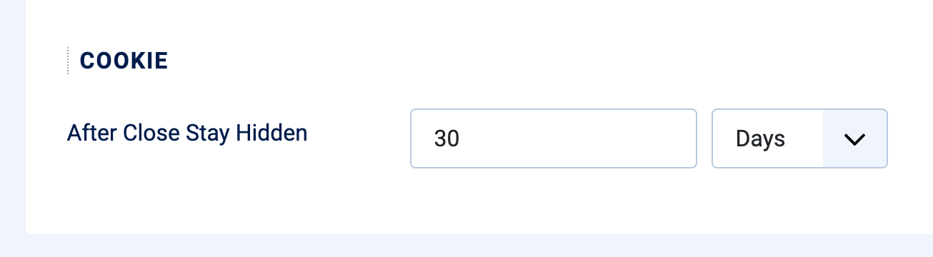 Make cookie law popup hide for 30 days after it has been closed