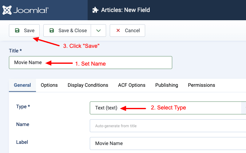 Create Single Value Custom Field