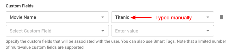 Set fixed value for the single vlaue custom field