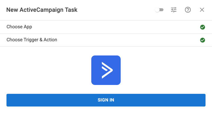 ActiveCampaign Create Connection Sign In