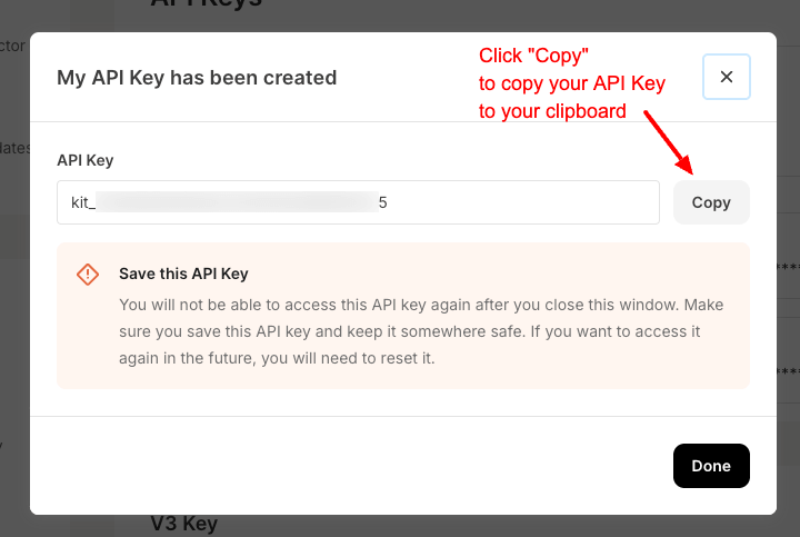 Copy Kit API Key